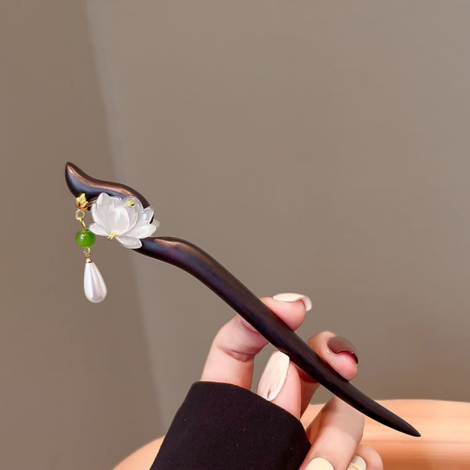 Jewelry Making For Adults - 1PC เรียบหรูไม้ดอกบัวแท่งผมพร้อมพู่,อุปกรณ์เสริมผมแบบจีนโบราณ,กิ๊บติดผมที่มีเสน่ห์สำหรับผู้หญิงอัพดอส