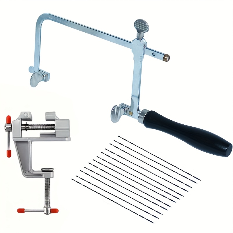 Jewelry Making Kit Professional - ชุดเลื่อยเครื่องประดับมืออาชีพพร้อมโครงปรับได้และใบเลื่อย 12 ใบ และที่หนีบขนาดเล็กสำหรับเครื่องมือทำเครื่องประดับ