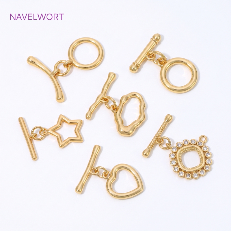 Toggle Clasp Gold - ตัวล็อกแบบ Toggle ชุบทอง 18K ทำจากทองเหลือง, ตัวล็อกแบบ