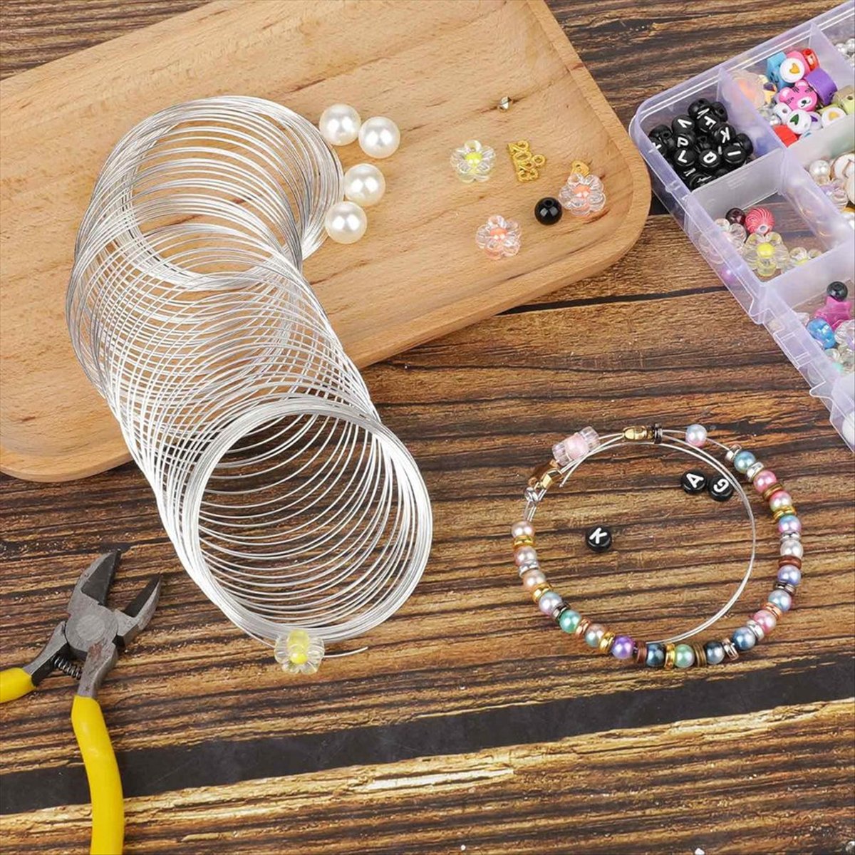 Memory Wire Bracelet - 【คูปอง!】{0}300 ลวดสำหรับทำสร้อยข้อมือ ลวดสำหรับงานประดิษฐ์เครื่องประดับ ลวดเมมโมรี่สำหรับร้อยลูกปัด ลวดสำหรับทำสร้อยข้อมือสำหรับร้อยลูกปัด เครื่องประดับเงิน