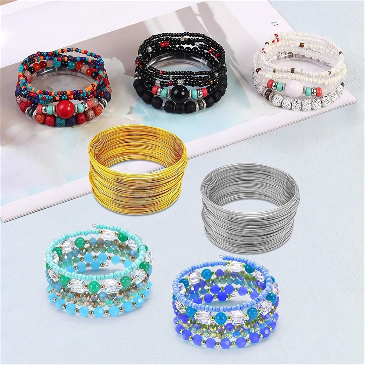 Memory Wire Bracelet - ลวดเมมโมรี่ ABJS ลวดทำเครื่องประดับ ลวดเหล็กเมมโมรี่ ลวดสำหรับร้อยลูกปัด สำหรับทำเครื่องประดับ