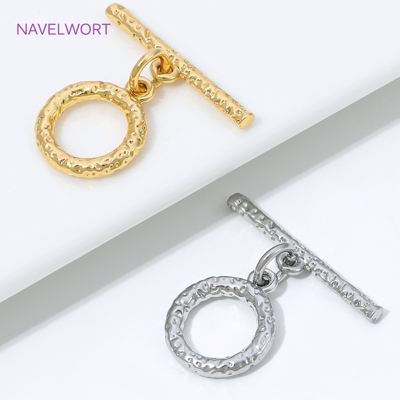 Toggle Clasp Gold - ตัวล็อคทองเหลืองสำหรับทำเครื่องประดับ ชุบทอง 18K แบบมีลาย OT Toggle