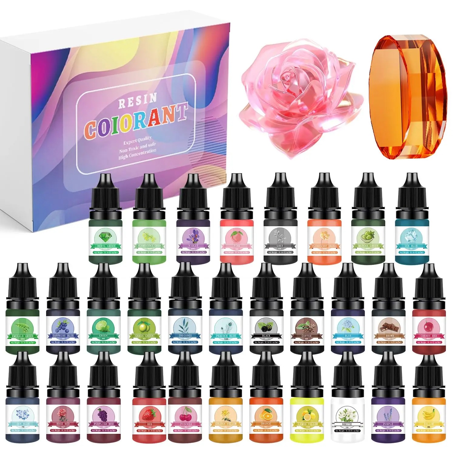 Jewelry Making Mold - ชุดสีเรซิ่นอีพ็อกซี่ 30 สี ขนาด 5 มล.