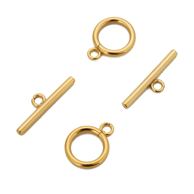 Toggle Clasp Gold - 5/10เซ็ต/แพ็คสแตนเลส OT สลับสำหรับสร้อยคอสร้อยข้อมือทองชุบตะขอตัวเชื่อมต่อสำหรับเครื่องประดับ DIY ทำ