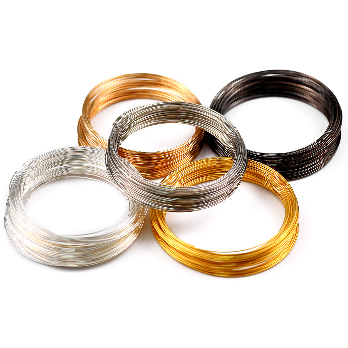 Memory Wire Bracelet - ลวดเหล็กม้วน 50 ม้วน/ชุด ขนาด 0.6 มม.