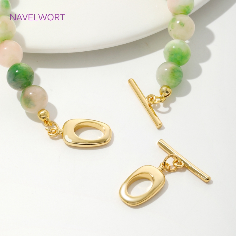 Toggle Clasp Gold - ทองเหลืองชุบทอง 18K ไม่สม่ําเสมอ OT Clasps สลับสําหรับเครื่องประดับทํา,ตัวเชื่อมต่อ