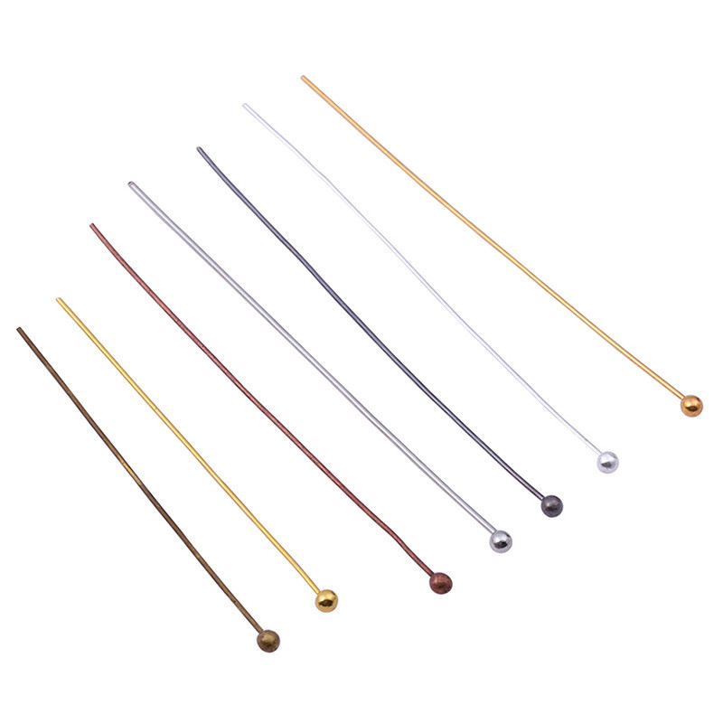 Jewelry Making Jig - 200 ชิ้น/ล็อต หมุดหัวบอลโลหะสีเงิน ขนาด 16 20