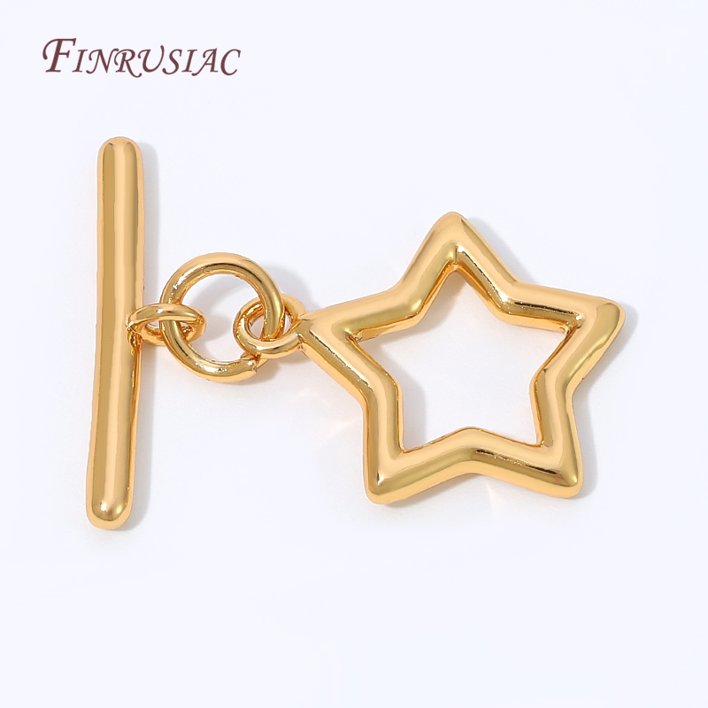 Toggle Clasp Gold - ตัวล็อกแบบ OT รูปดาวกลวงชุบทอง 18K, ตัวล็อกแบบ T