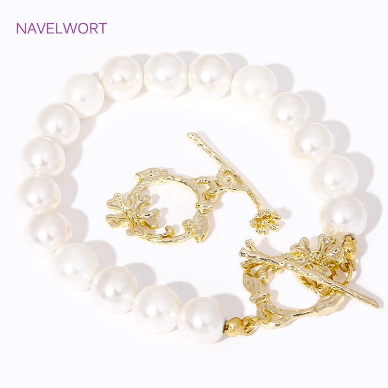Toggle Clasp Gold - อินเทรนด์ 18K Gold Plated ดอกไม้สาขา OT