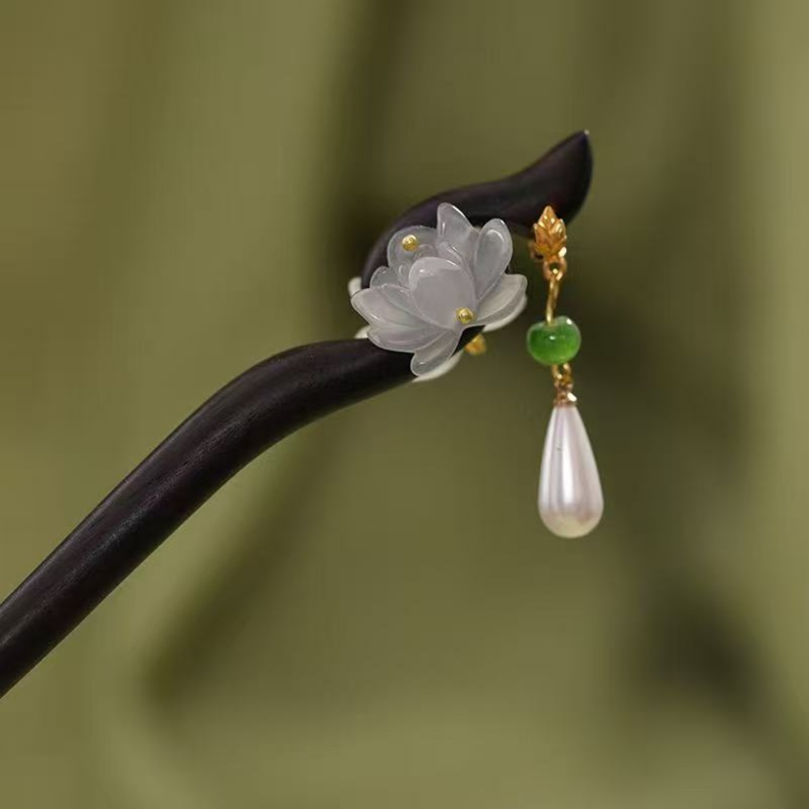 1PC เรียบหรูไม้ดอกบัวแท่งผมพร้ - Jewelry Making For Adults บทวิจารณ์และราคา