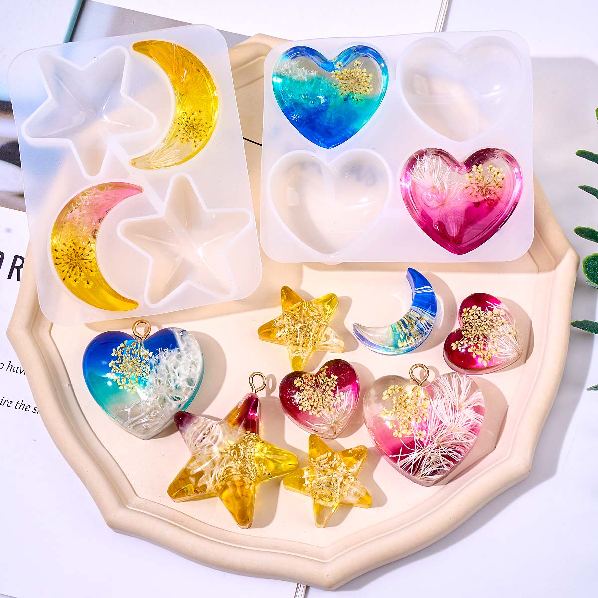 แม่พิมพ์ซิลิโคนรูปดาวหัวใจพระจ - Jewelry Making Mold บทวิจารณ์และราคา
