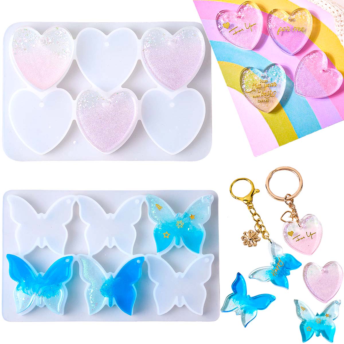 แม่พิมพ์ซิลิโคนรูปหัวใจผีเสื้อ - Jewelry Making Mold บทวิจารณ์และราคา