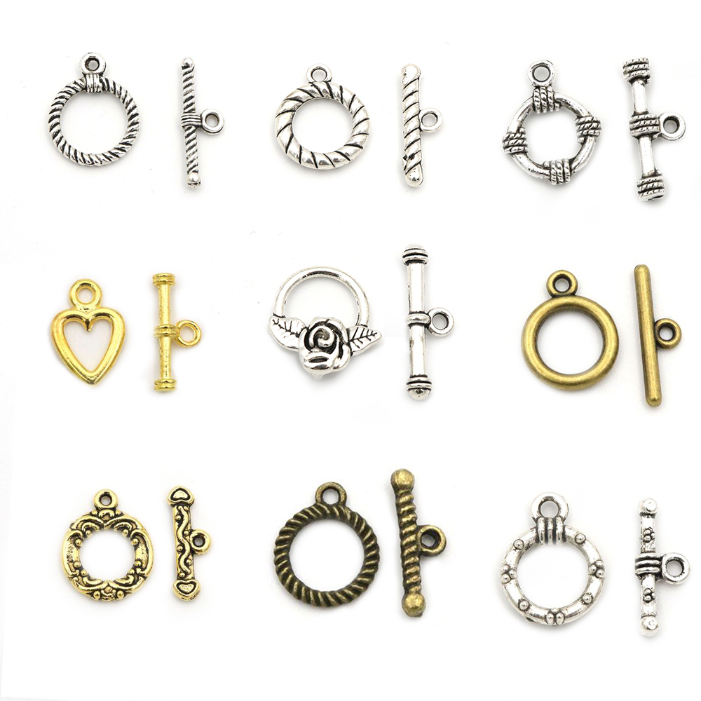 10ชุดทอง-เงินสีหัวใจดอกไม้ Fas - Toggle Clasp Gold บทวิจารณ์และราคา