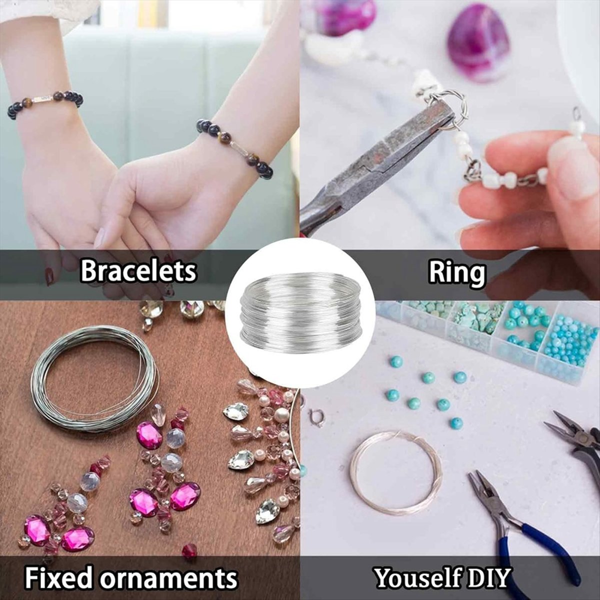 【คูปอง!】{0}300 ลวดสำหรับทำสร้อ - Memory Wire Bracelet บทวิจารณ์และราคา