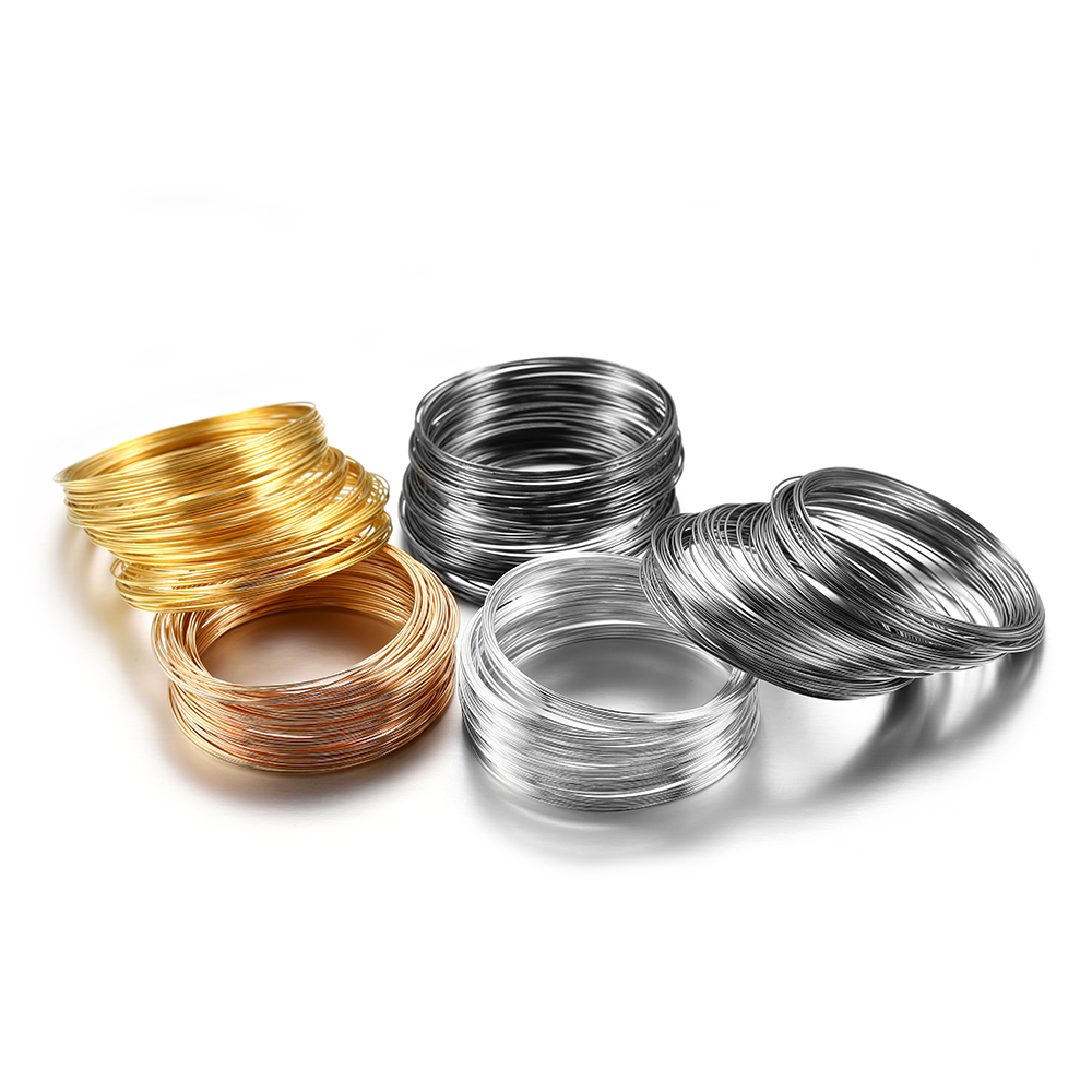 100 ลูป/Lot 0.6 มม.Silver Gold - Memory Wire Bracelet บทวิจารณ์และราคา