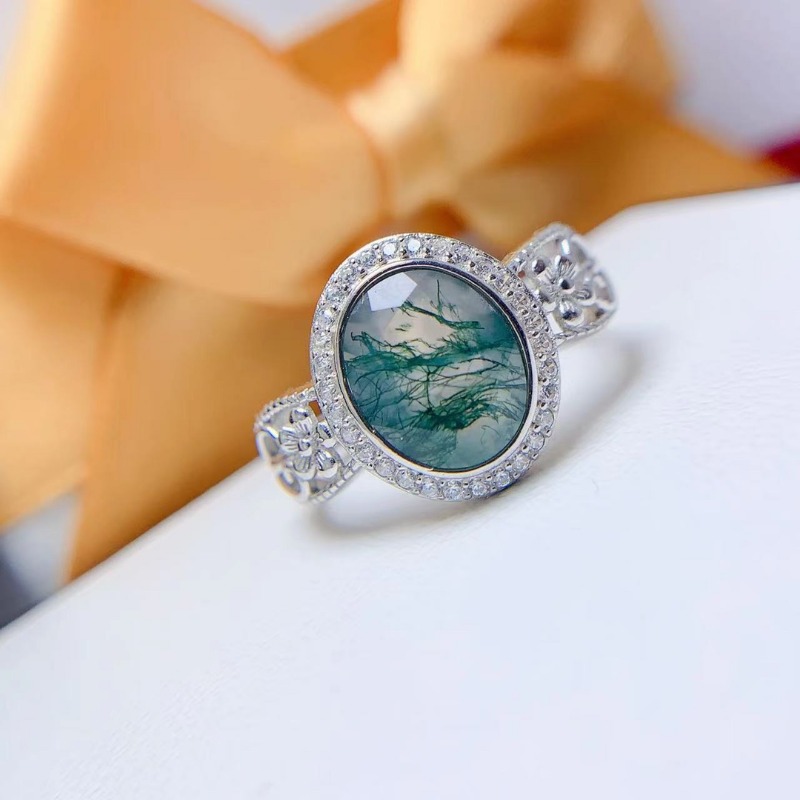 แหวนเงินมอสพลอยโมราชุบทอง8*10ม - Jewelry Making University บทวิจารณ์และราคา