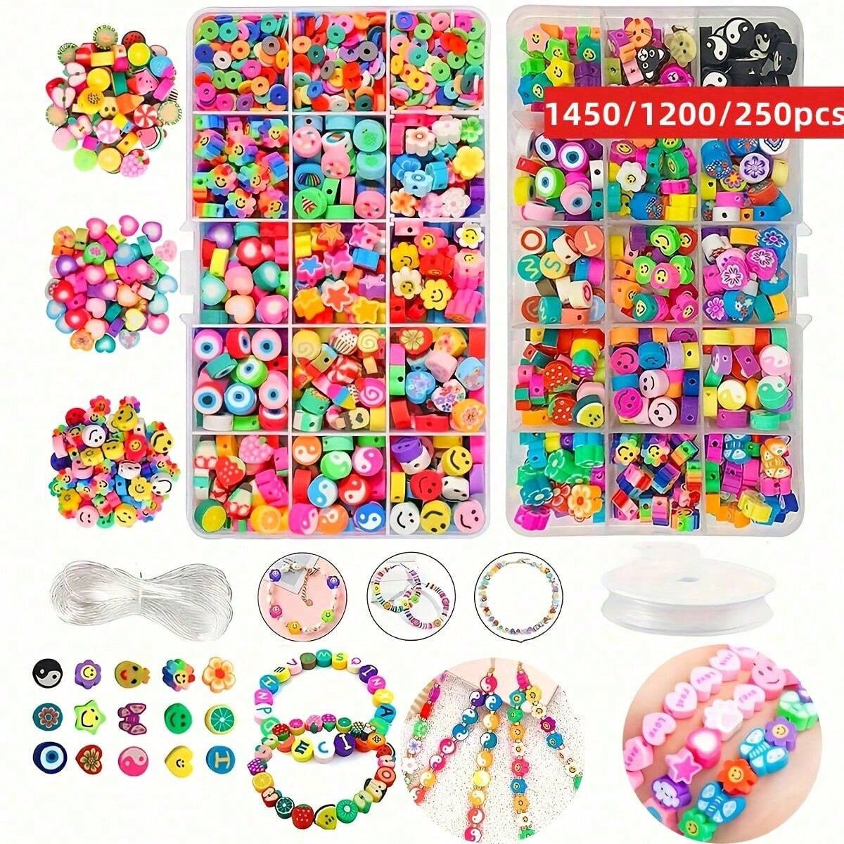 1450/1200/250 ชิ้นชุดลูกปัดดิน - Jewelry Making For Adults บทวิจารณ์และราคา