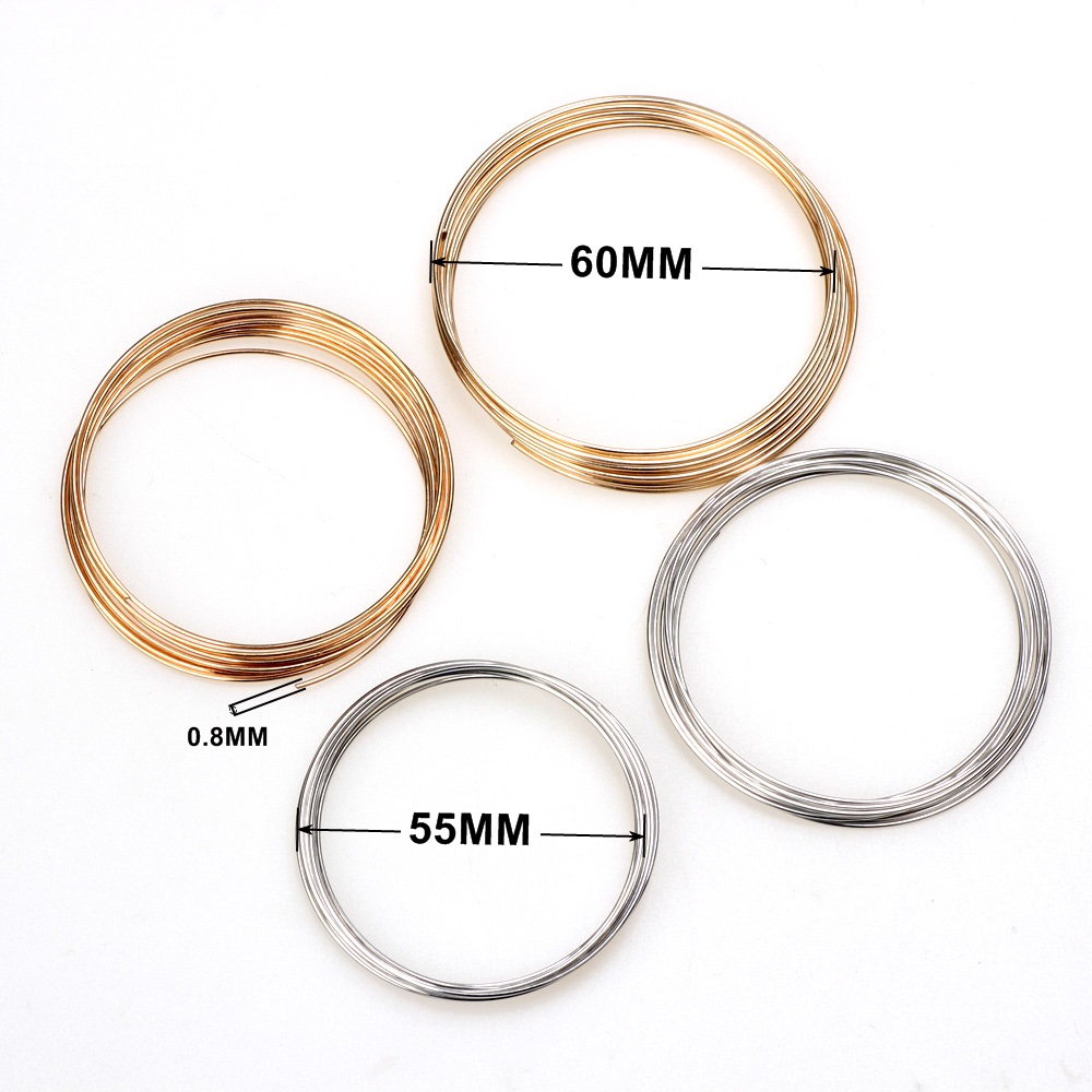 0.8 มม.55/60 มม.โรเดียม/KC Gol - Memory Wire Bracelet บทวิจารณ์และราคา