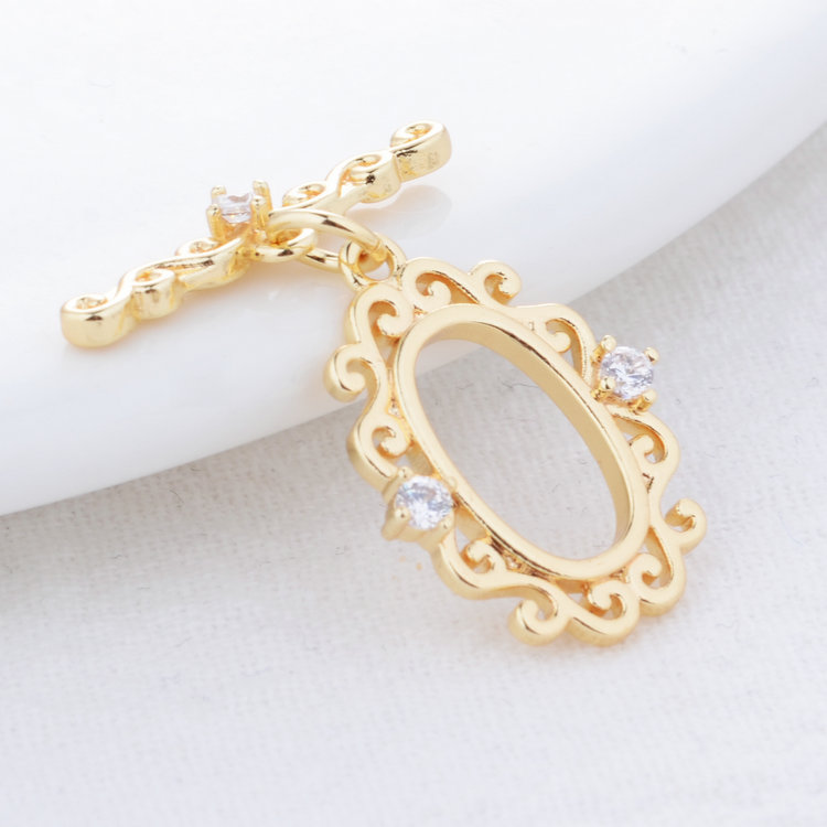 15*20มม.14K ทองชุบทองเหลือง Zi - Toggle Clasp Gold บทวิจารณ์และราคา