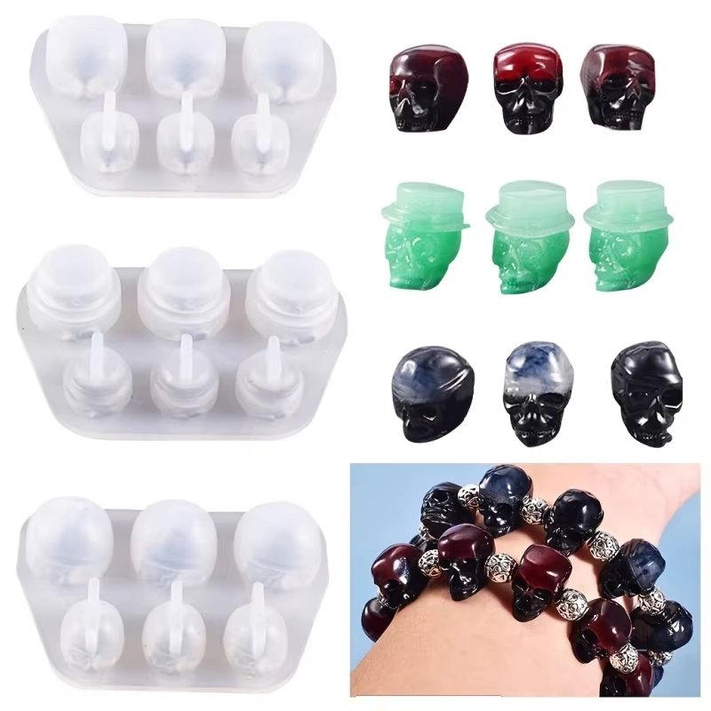 แม่พิมพ์เรซินรูปหัวกะโหลก 3 ชิ - Jewelry Making Mold บทวิจารณ์และราคา