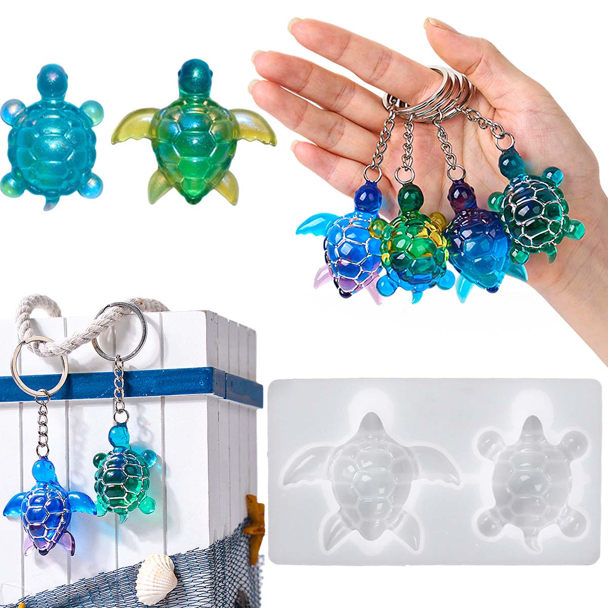 แม่พิมพ์ซิลิโคนรูปเต่าทะเล 3 ม - Jewelry Making Mold บทวิจารณ์และราคา