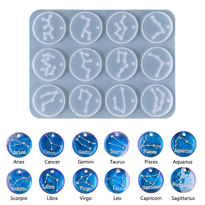 12 หลุม Constellation จี้แม่พิ - Jewelry Making Mold บทวิจารณ์และราคา